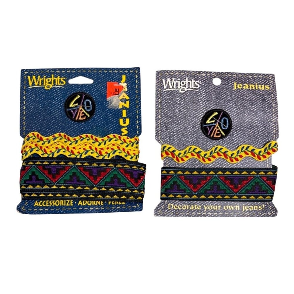 Wrights Jeanus Trim For Jeans & Accessories Ric Rac Love Patch READ